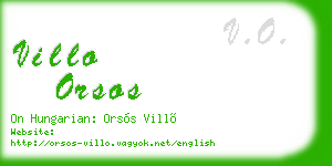 villo orsos business card