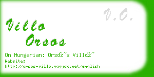 villo orsos business card